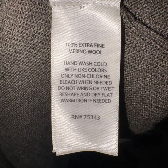 Artisan NY 100% Fine Merino Wool Dark Grey Cowl Neck Sweater Dress Size Small - Picture 9 of 10